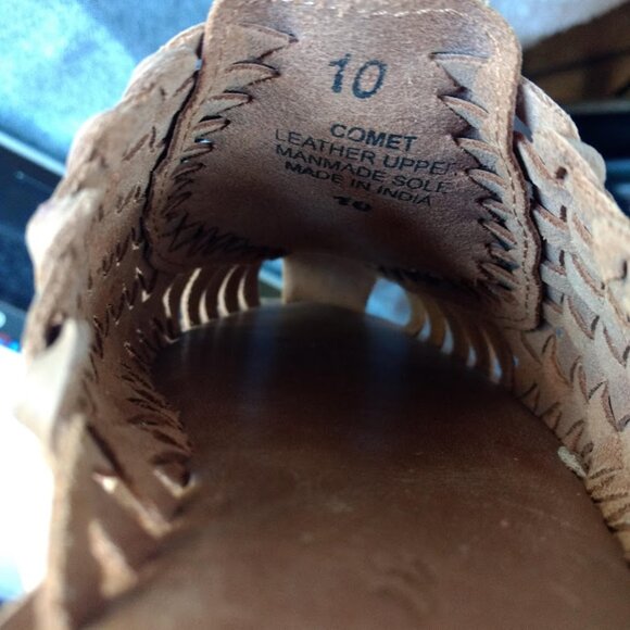 Band of the Free 'Comet' Leather Woven Huarache Mule Size 10 NWOT - Picture 5 of 6